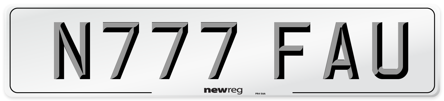 N777 FAU Number Plate from New Reg